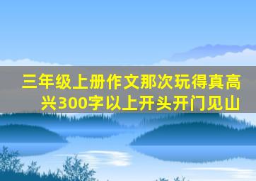 三年级上册作文那次玩得真高兴300字以上开头开门见山