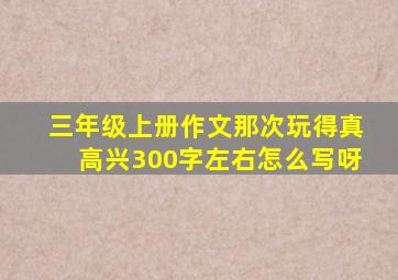 三年级上册作文那次玩得真高兴300字左右怎么写呀