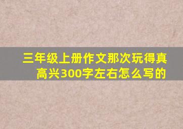 三年级上册作文那次玩得真高兴300字左右怎么写的