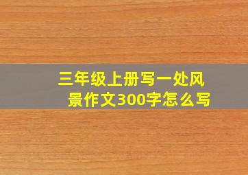 三年级上册写一处风景作文300字怎么写