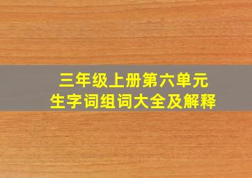 三年级上册第六单元生字词组词大全及解释