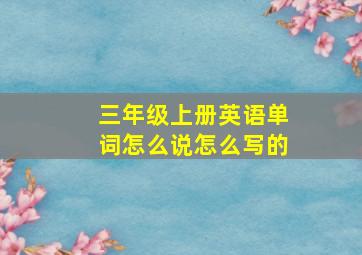 三年级上册英语单词怎么说怎么写的