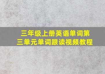 三年级上册英语单词第三单元单词跟读视频教程