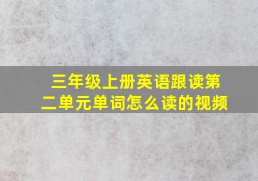 三年级上册英语跟读第二单元单词怎么读的视频