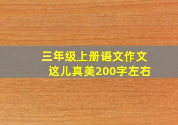 三年级上册语文作文这儿真美200字左右