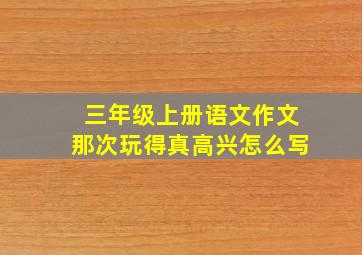 三年级上册语文作文那次玩得真高兴怎么写