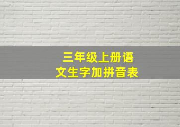 三年级上册语文生字加拼音表