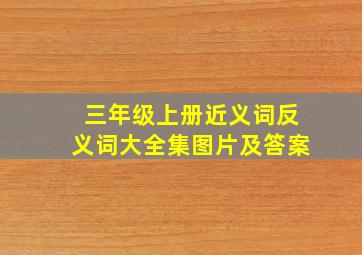 三年级上册近义词反义词大全集图片及答案