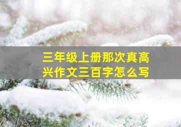 三年级上册那次真高兴作文三百字怎么写