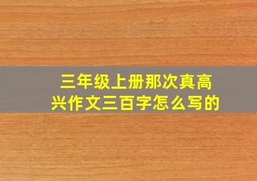 三年级上册那次真高兴作文三百字怎么写的