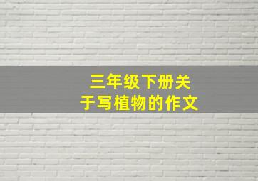 三年级下册关于写植物的作文