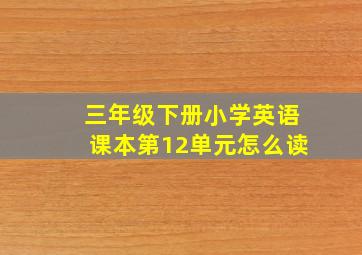 三年级下册小学英语课本第12单元怎么读