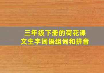 三年级下册的荷花课文生字词语组词和拼音