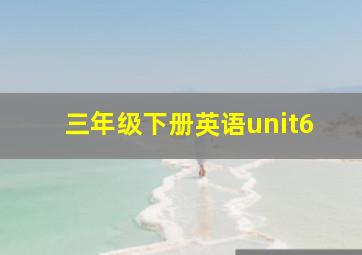 三年级下册英语unit6