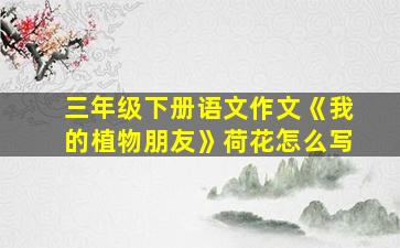 三年级下册语文作文《我的植物朋友》荷花怎么写