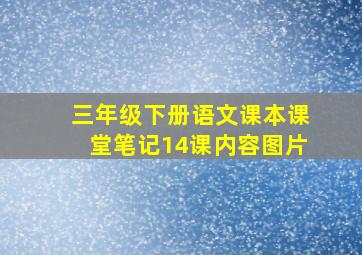 三年级下册语文课本课堂笔记14课内容图片