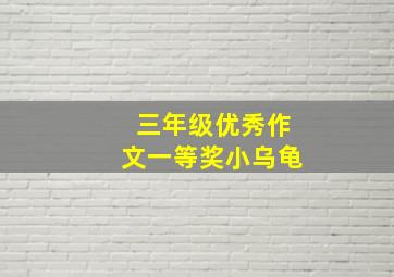 三年级优秀作文一等奖小乌龟