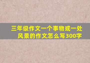 三年级作文一个事物或一处风景的作文怎么写300字