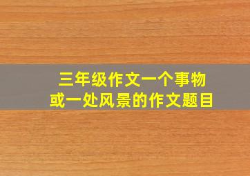 三年级作文一个事物或一处风景的作文题目