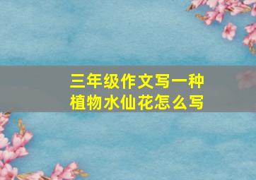 三年级作文写一种植物水仙花怎么写