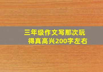 三年级作文写那次玩得真高兴200字左右