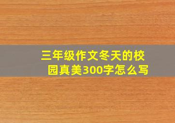 三年级作文冬天的校园真美300字怎么写