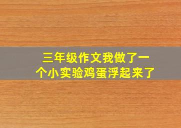 三年级作文我做了一个小实验鸡蛋浮起来了