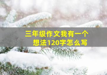 三年级作文我有一个想法120字怎么写