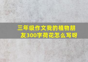 三年级作文我的植物朋友300字荷花怎么写呀