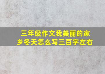 三年级作文我美丽的家乡冬天怎么写三百字左右