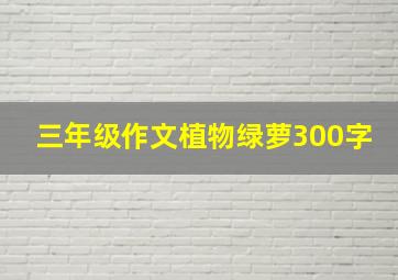 三年级作文植物绿萝300字