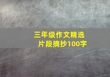 三年级作文精选片段摘抄100字