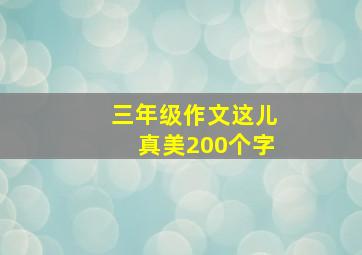 三年级作文这儿真美200个字