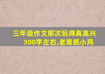 三年级作文那次玩得真高兴300字左右,老鹰抓小鸡