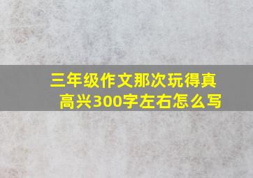 三年级作文那次玩得真高兴300字左右怎么写