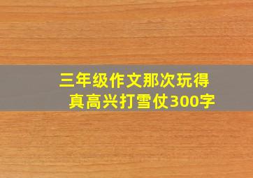 三年级作文那次玩得真高兴打雪仗300字