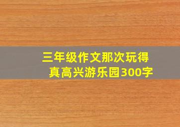 三年级作文那次玩得真高兴游乐园300字