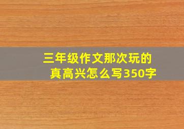 三年级作文那次玩的真高兴怎么写350字