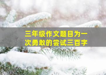 三年级作文题目为一次勇敢的尝试三百字