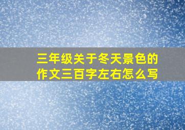 三年级关于冬天景色的作文三百字左右怎么写