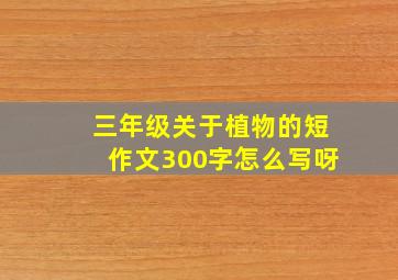 三年级关于植物的短作文300字怎么写呀