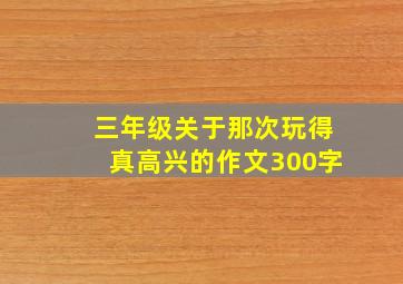 三年级关于那次玩得真高兴的作文300字