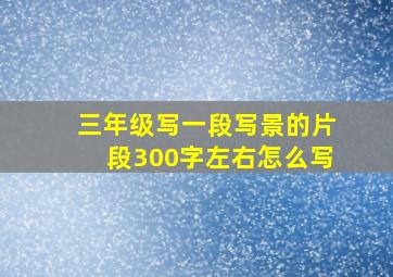 三年级写一段写景的片段300字左右怎么写