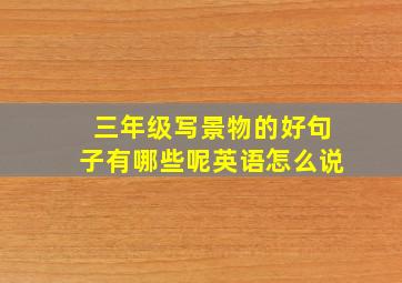 三年级写景物的好句子有哪些呢英语怎么说