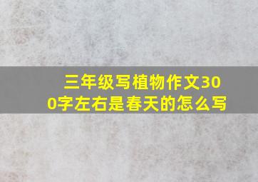 三年级写植物作文300字左右是春天的怎么写