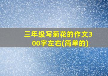 三年级写菊花的作文300字左右(简单的)