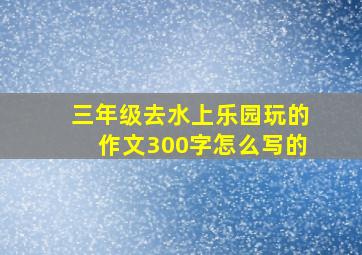 三年级去水上乐园玩的作文300字怎么写的