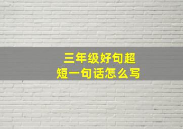 三年级好句超短一句话怎么写