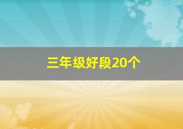 三年级好段20个