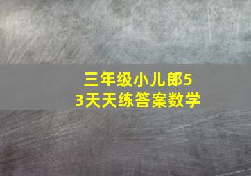 三年级小儿郎53天天练答案数学